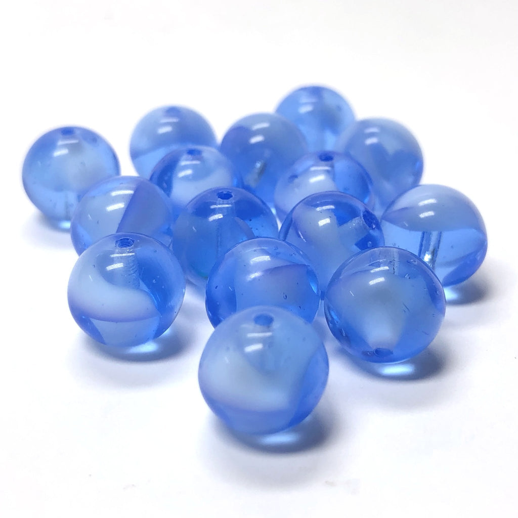 8MM Sapphire Blue Givre Glass Bead (72 pieces)