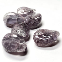 17X13MM Lilac Crackle Glass Bead (12 pieces)