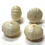 18X12MM "Ivorine" Fluted Rondel Acrylic Bead (36 pieces)