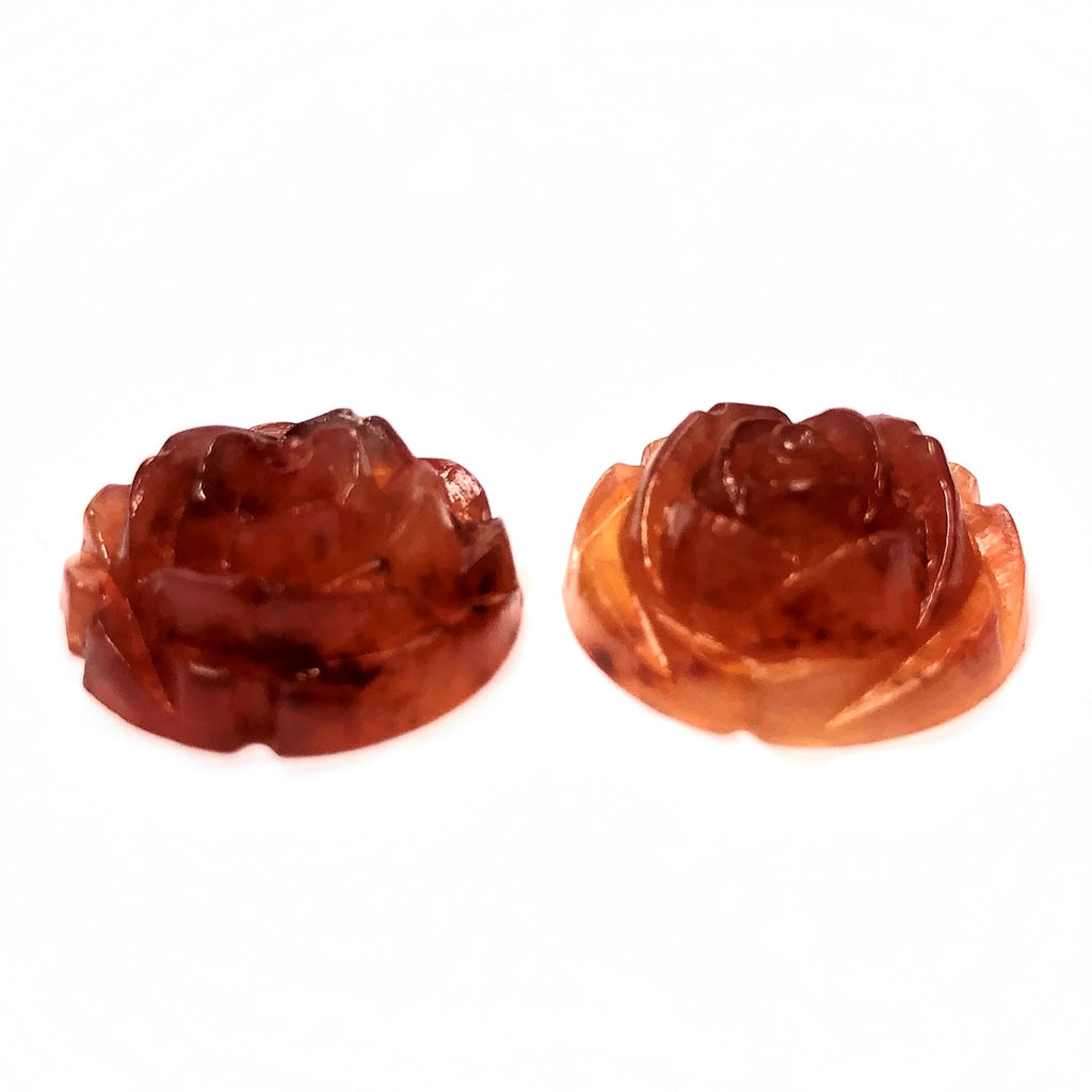 15MM Rust "Agate" Rosebud Acrylic Cab (72 pieces)