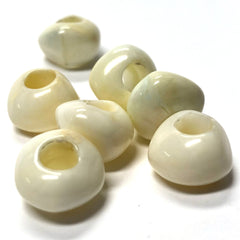 10X12MM "Ivorine" Acrylic Nugget Bead With 5MM Hole (63 pieces)