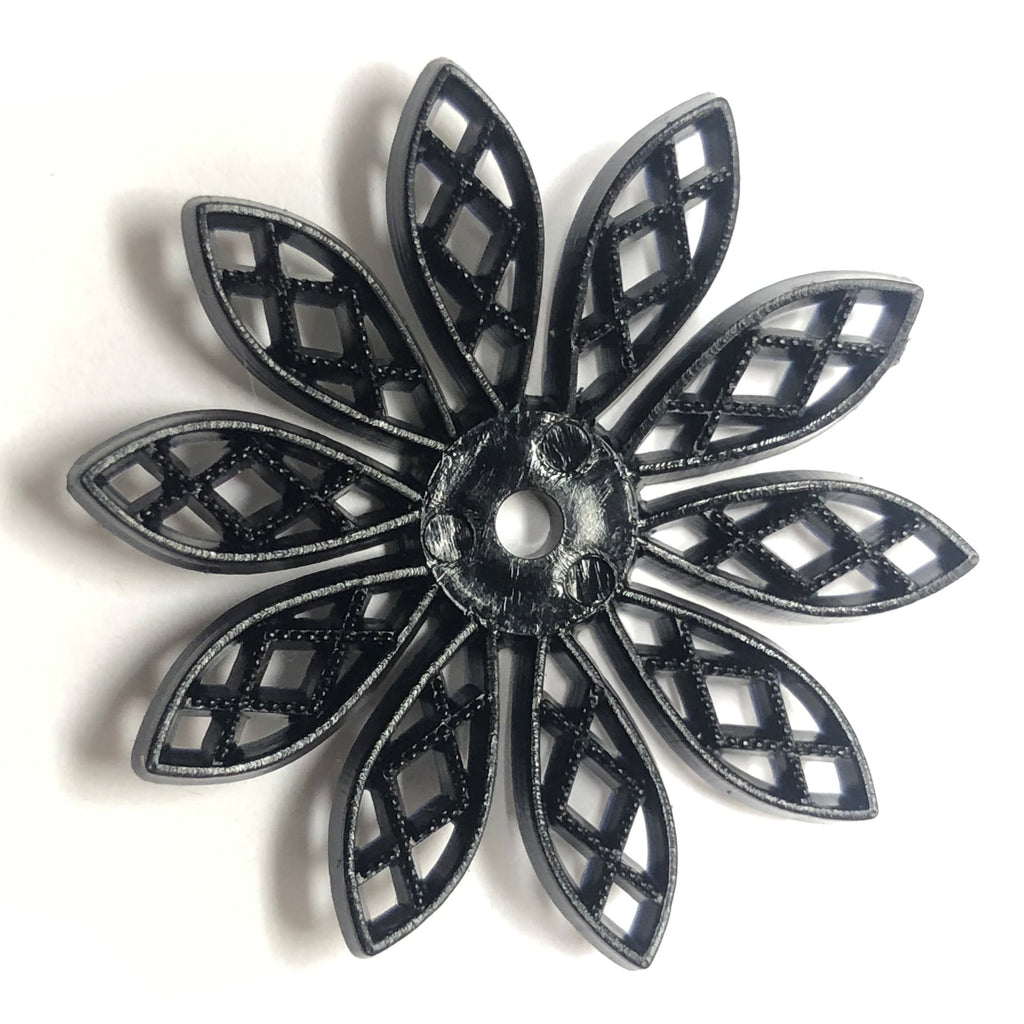 30MM Black Filigree Plastic Disc (36 pieces)