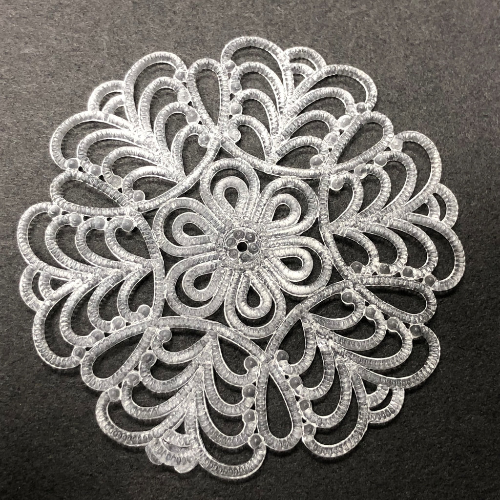 55MM Crystal Filigree Plastic Disc (24 pieces)