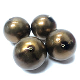 32MM Old Gold Paper Mache Bead (12 pieces)