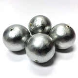 32MM Silver Paper Mache Bead (12 pieces)