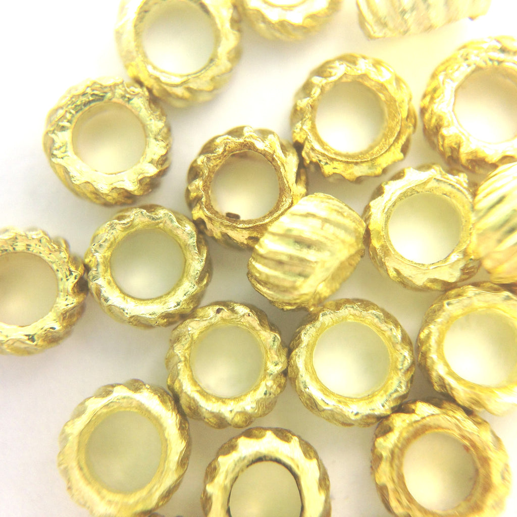 #18 Goldtone French Crimp Bead Raw Brass 100 Gram (~1400 pieces)