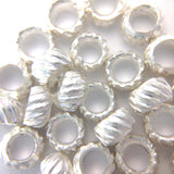 #18 Silvertone French Crimp Bead 5 Gram (~70 pieces)