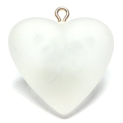 40MM Crystal Mat Heart Drop w/Loop (12 pieces)