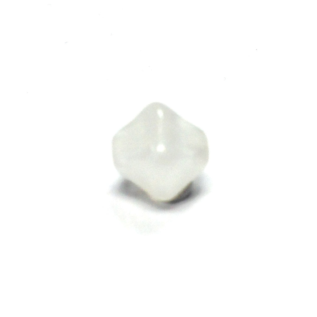 8MM White Glass Pyramid Bead (60 pieces)