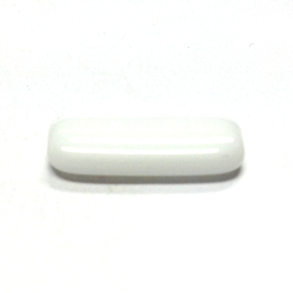 18X7MM White Glass Rectangle Bead (72 pieces)