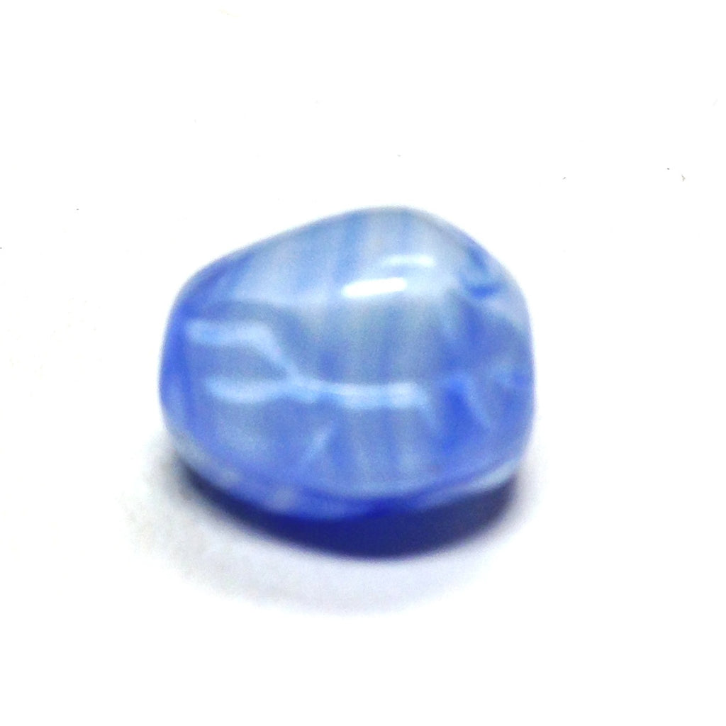 16X15MM Lt.Blu/Wht Fancy Glass Bead (24 pieces)