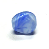 10X9MM Lt.Blu/Wht Fancy Glass Bead (36 pieces)