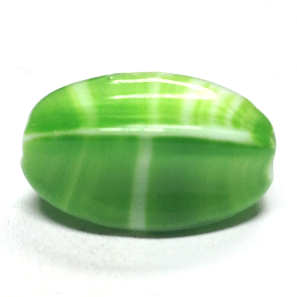 25X18MM Green Glass Oval Bead (12 pieces)