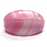 25X18MM Pink Glass Oval Bead (12 pieces)