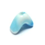 11MM Aqua/White Glass Interlock Bead (72 pieces)