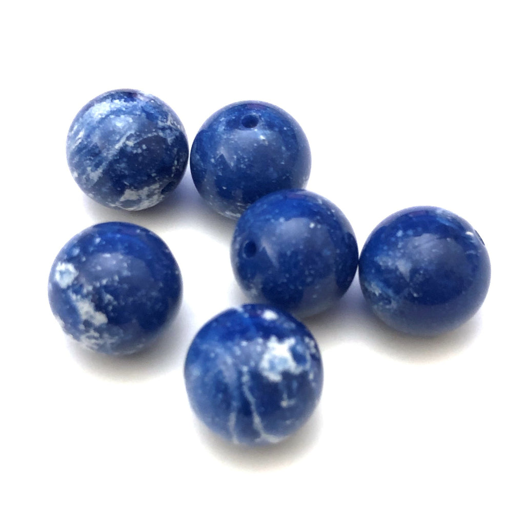 16MM Lapis "Granite" Beads (72 pieces)