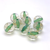 18MM Crystal Green/Gold "Spiked" Bead (36 pieces)