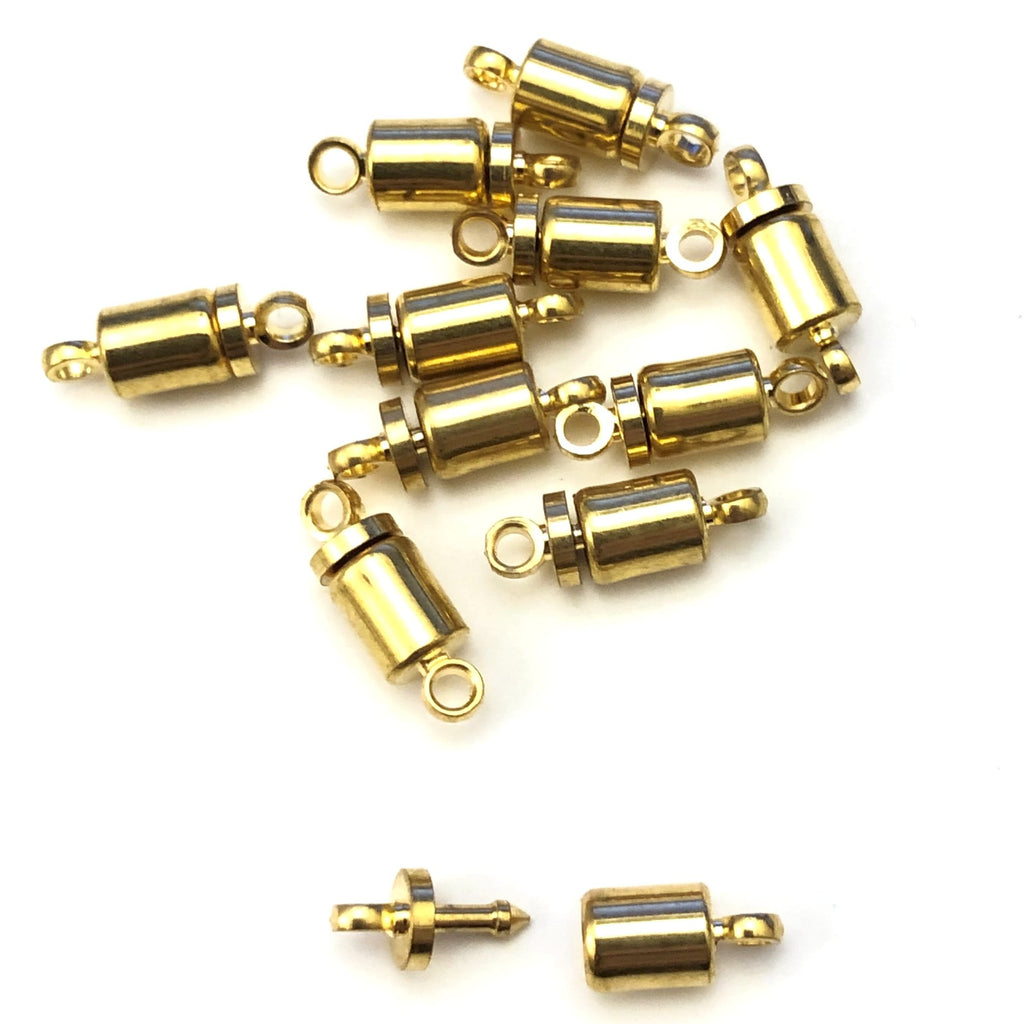 9X4MM Gold Tube Magnetic Clasp (144 pieces)