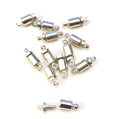 9X4MM Silver Tube Magnetic Clasp (144 pieces)