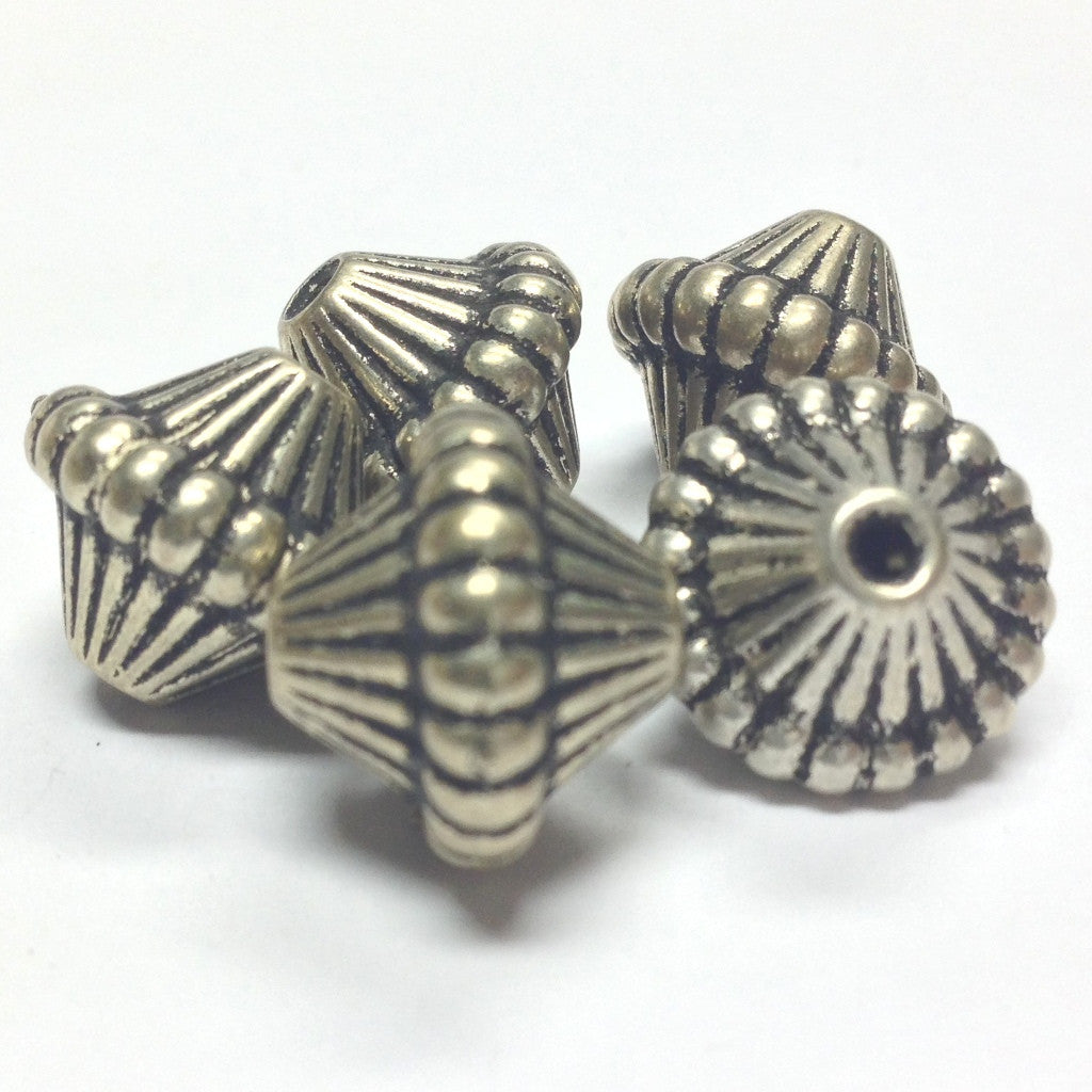 14MM Antique Silver Mushroom Bead (24 pieces)