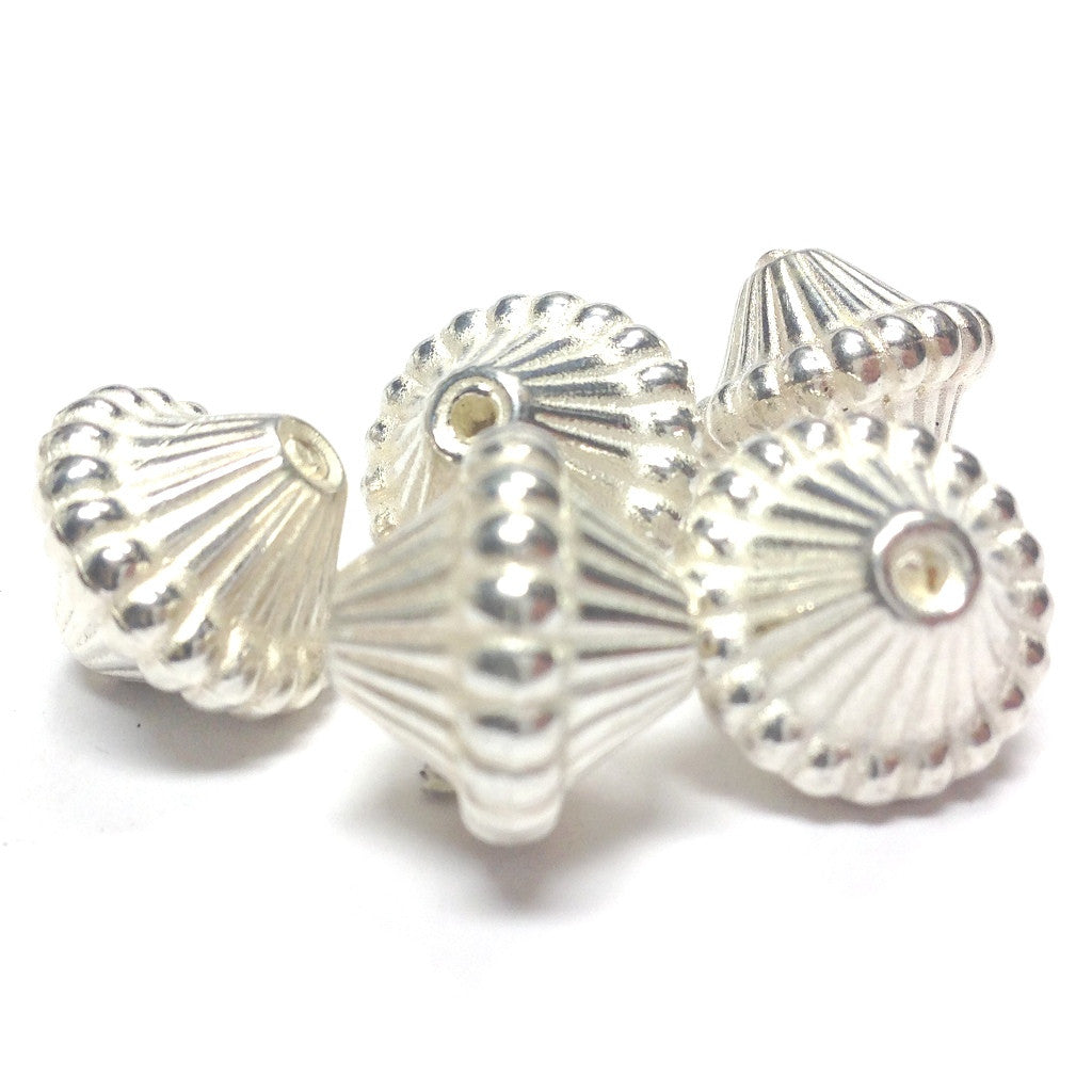 14MM Silver Mushroom Bead (24 pieces)