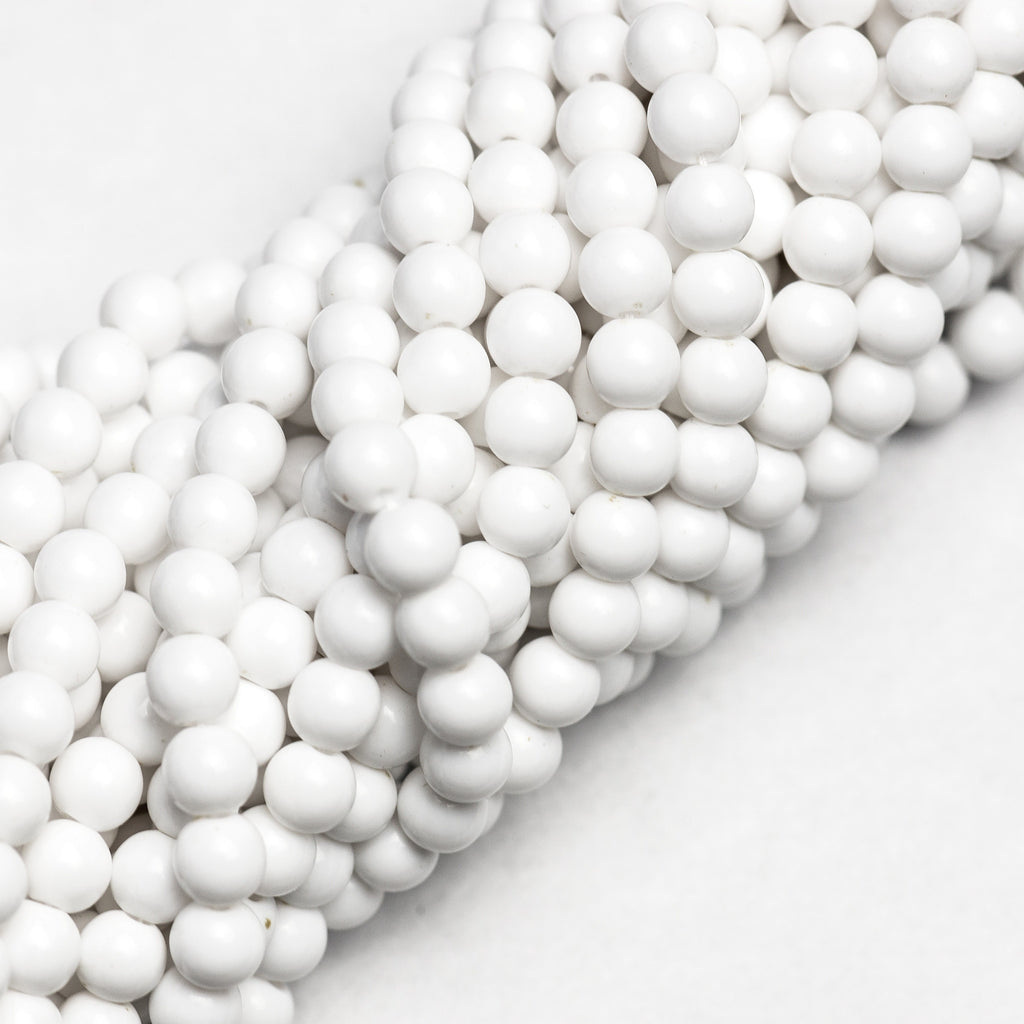 5MM Chalk White Beads 30" (1 dozen strands)