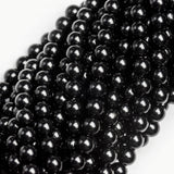 4MM Jet Black Acrylic Beads 30" (1 dozen strands)