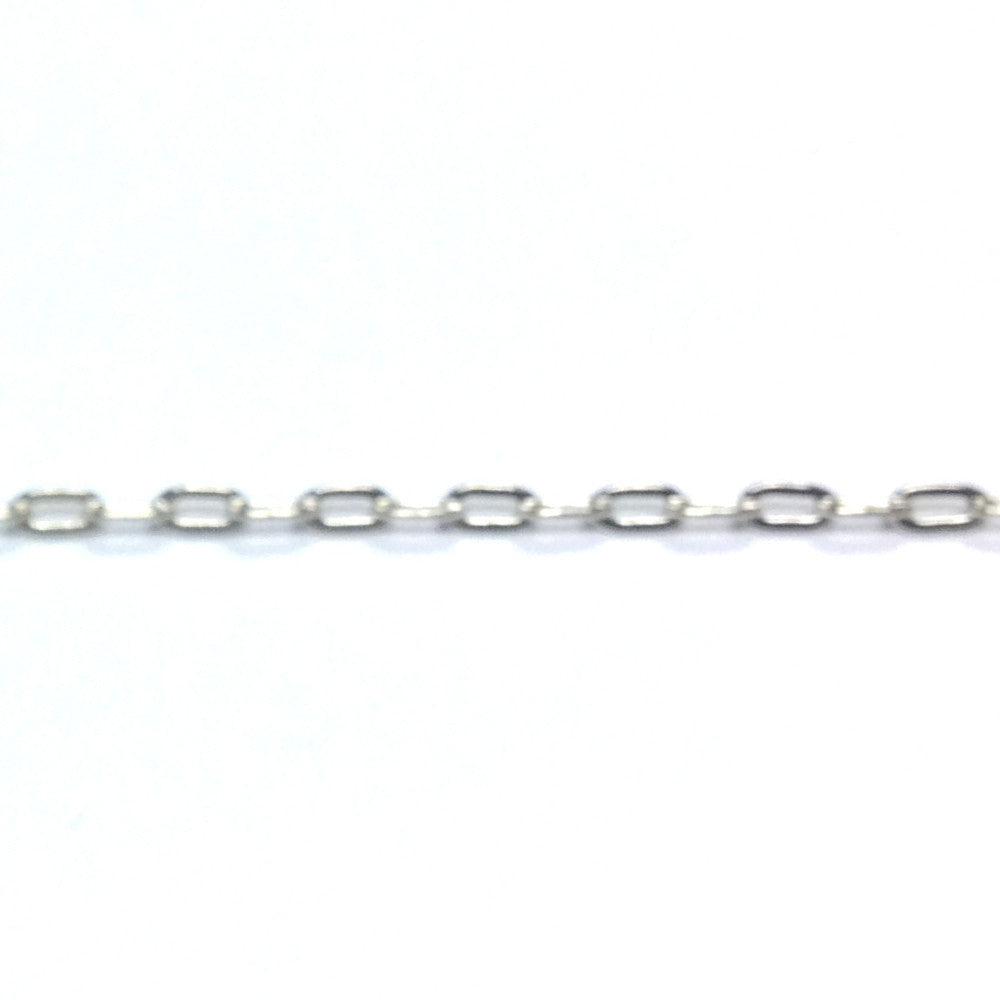 Im. Rhodium Plated Chain Brass Single Cable (1 foot)