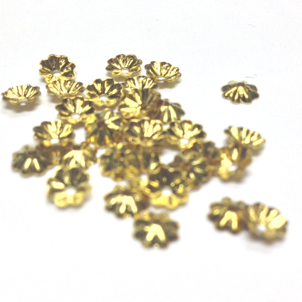 3MM Gilt Fluted Bead Cap (144 pieces)