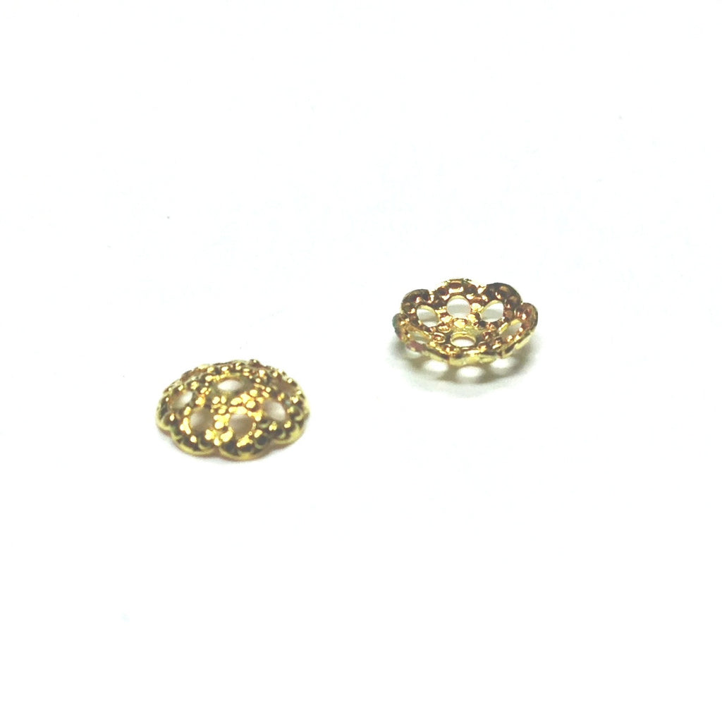 6MM Gilt Domed Filigree Bead Cap (144 pieces)