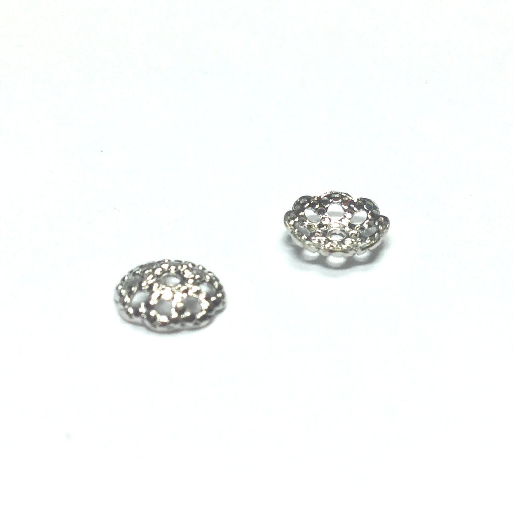 6MM Nickel Domed Filigree Bead Cap (144 pieces)