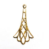 17X34MM Goldtone Brass Filigree Chandelier Drop With Loop (12 pieces)