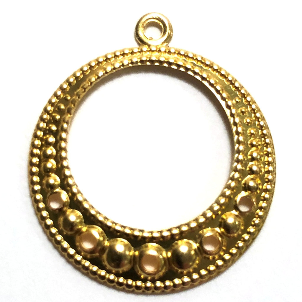 20MM Goldtone Brass Filigree Chandelier Hoop With Loop (12 pieces)