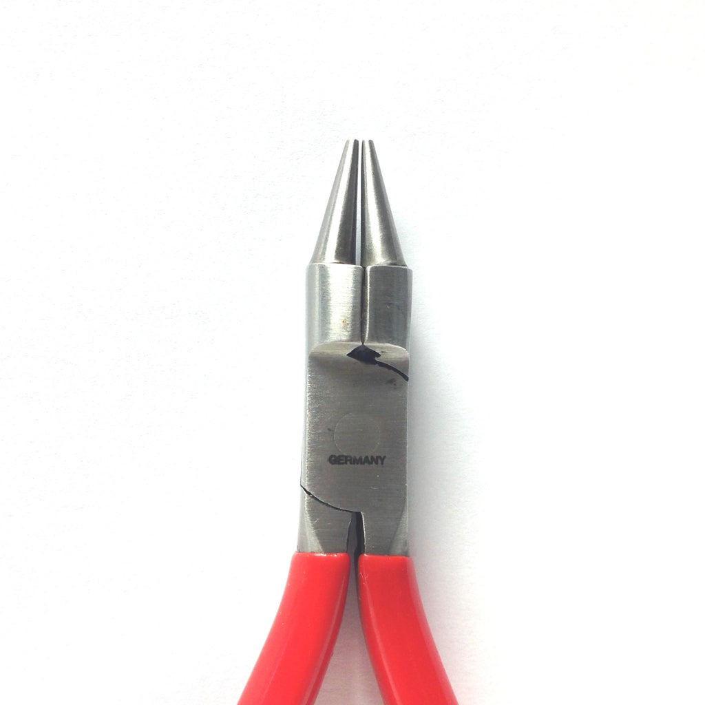 Short Round Nose Plier w/Cutter Smooth German (1 piece)