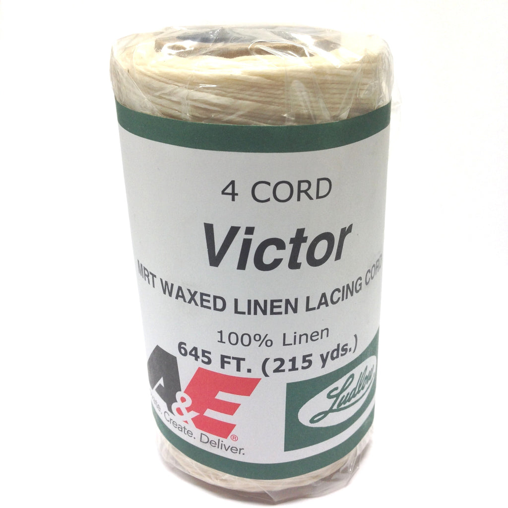 Natural 4 Cord Waxed Linen 215Yd Tube