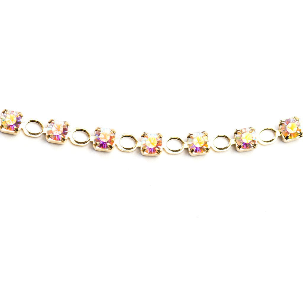 Round Skip Chain Crystal Ab/Gold (1 foot)