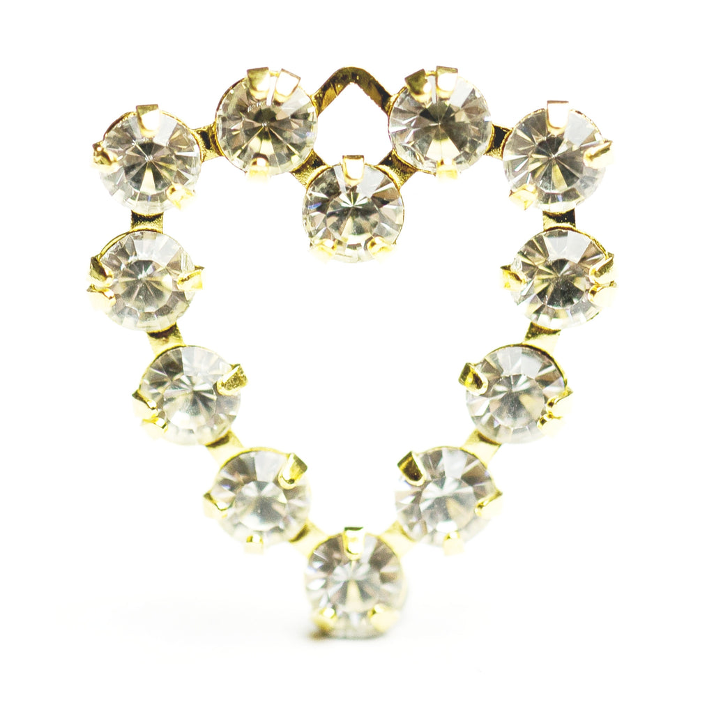 18MM Heart Drop Crystal/Brass (12 pieces)