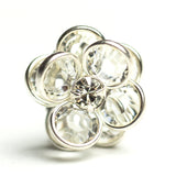 16.2MM Channel Button Crystal/Silver (2 pieces)