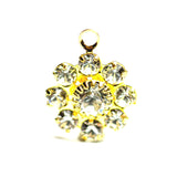 10MM Flower Button 1R Crystal/Gold (12 pieces)