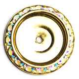 25MM Slant Rondel Crystal Ab/Gold (2 pieces)