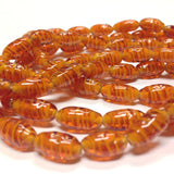 6X12MM Topaz Swirl Glass Oval Bead (72 pieces)