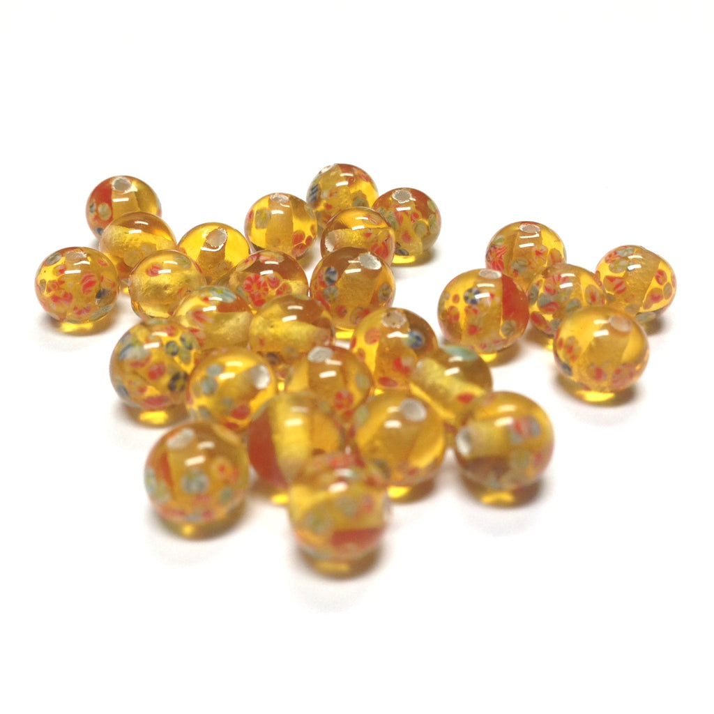 6MM Topaz Round Glass Tombo Bead (36 pieces)