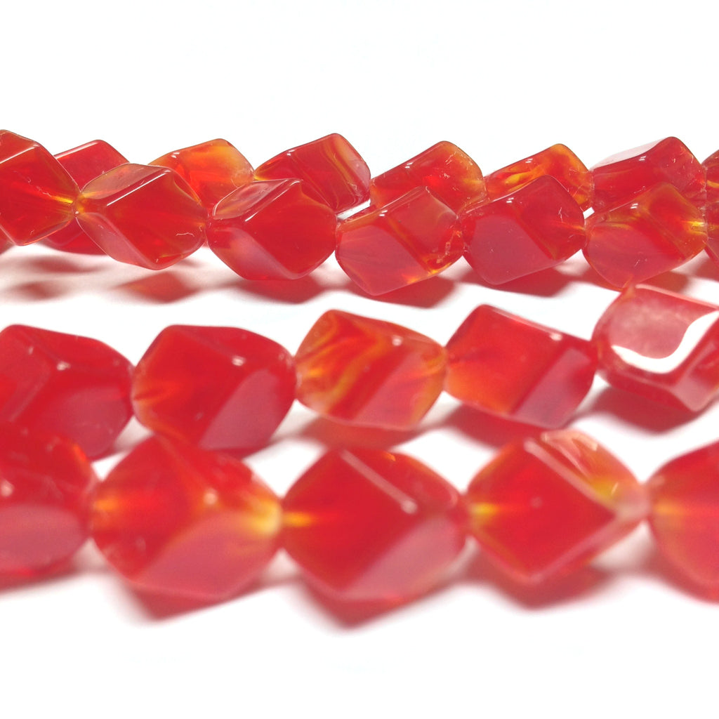 11X10MM Carnelian Faceted Diamond Shape Bead (36 pieces)