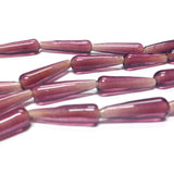 20X6MM Amethyst Glass Pear Bead (30 pieces)