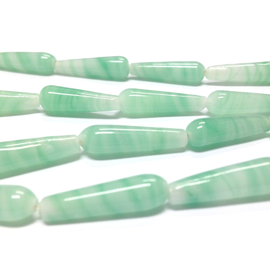 20X6MM Light Jade Glass Pear Bead (30 pieces)