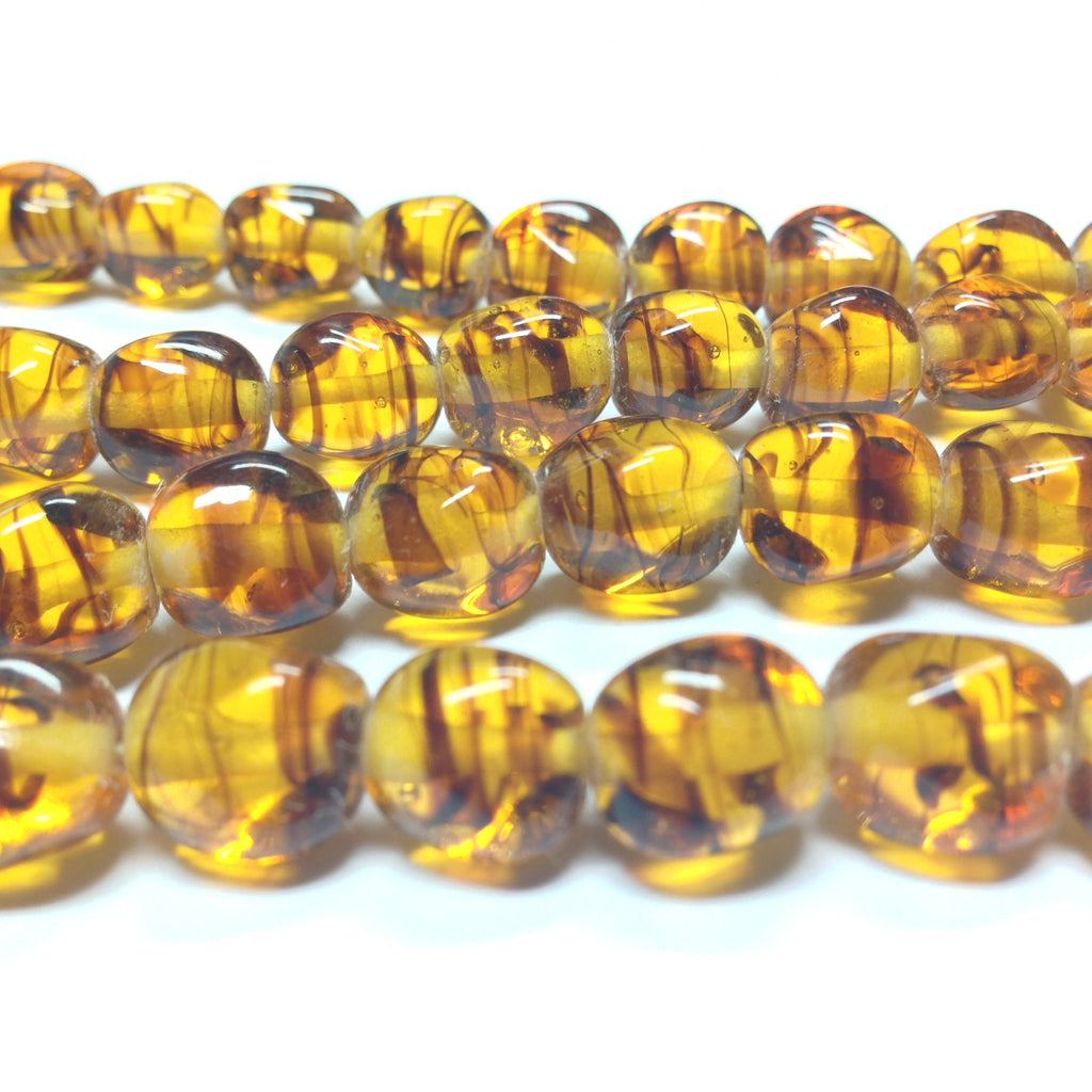 10MM Tortoise Glass Baroque Bead (36 pieces)