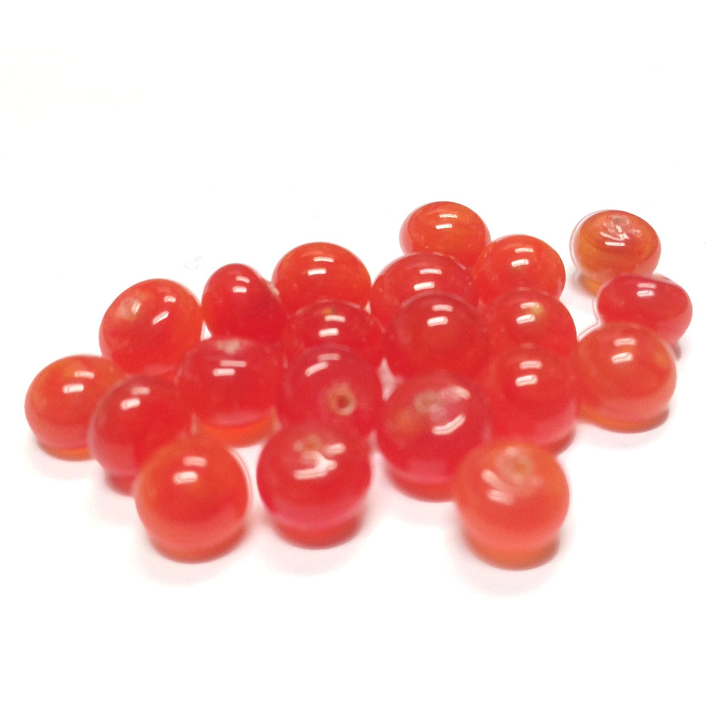 6MM Carnelian Glass Cab (144 pieces)