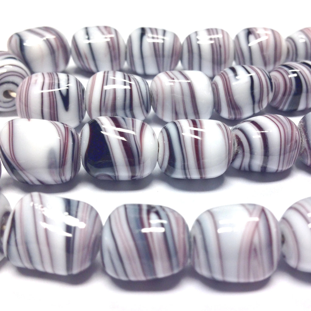 12X10MM Black/White Swirl Nuggets (72 pieces)