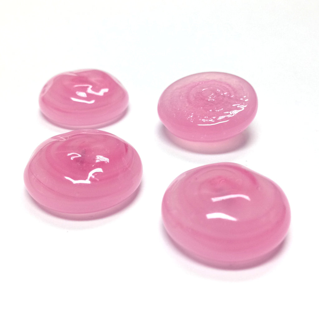 18MM Rose Quartz Glass Baroque Cab (12 pieces)