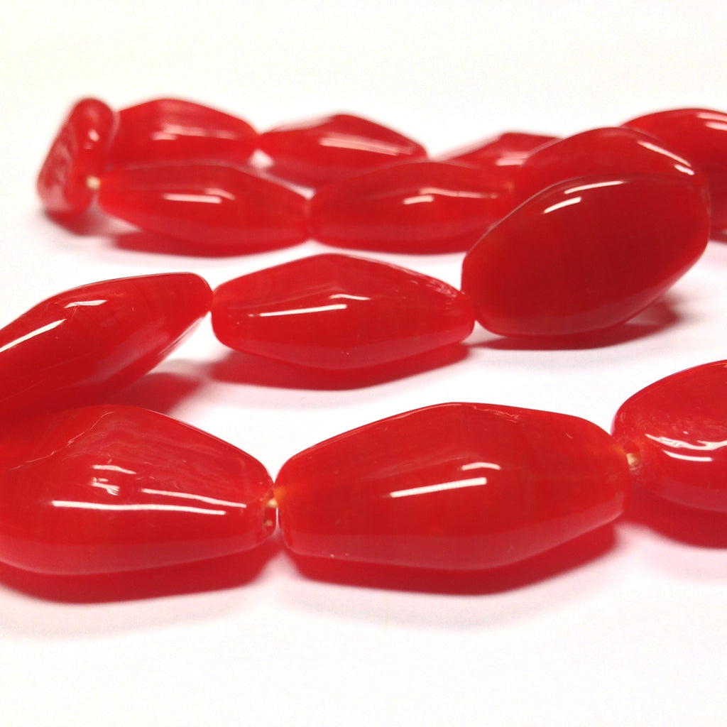 30X18MM Carnelian Glass Bead (16 pieces)